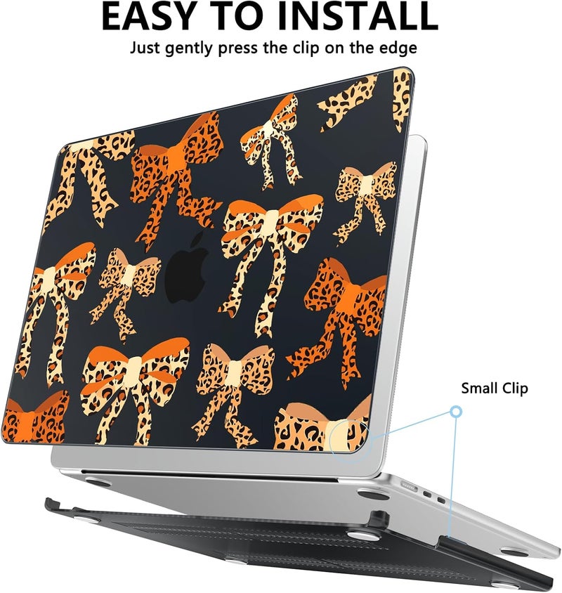 AKIT Compatible with MacBook Air 13 inch Case 2026 2025 2024-2022 M4 M3 M2 A3240 A3113 A2681, Unique Hard Shell Laptop Case+Screen Protector+Keyboard Cover for MacBook Air 13.6 inch, Leopard Bow - Image 4